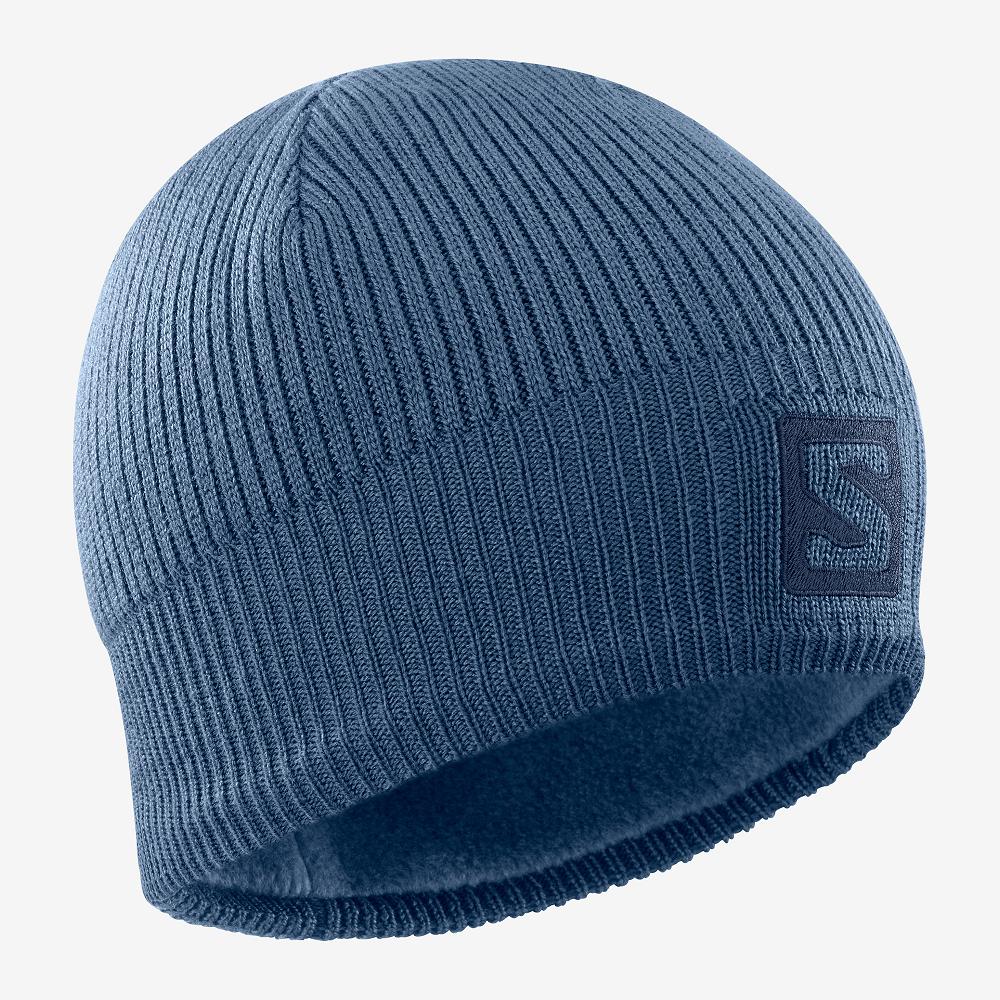 Salomon Singapore Mens Hats - LOGO Navy | 92107-ONZA